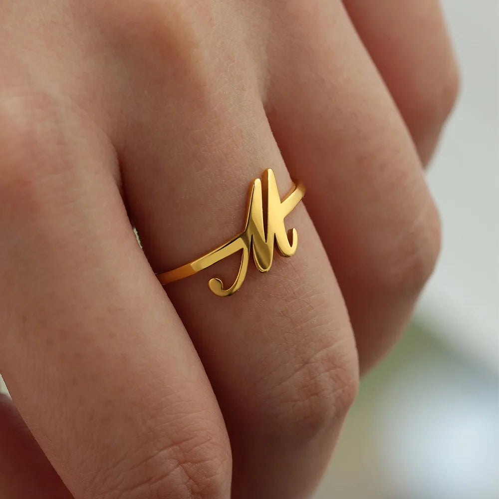 Gold Monogram Ring