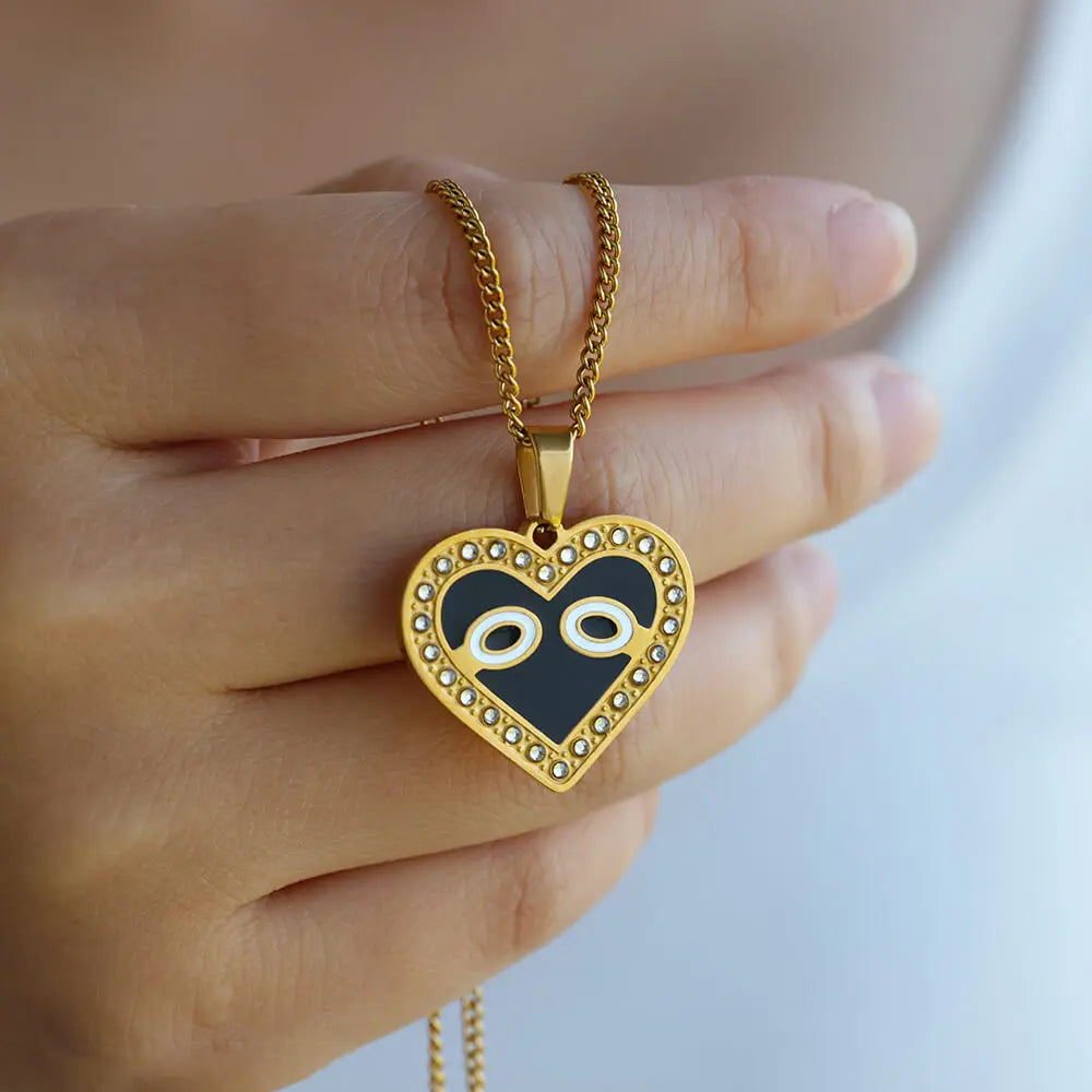 Heart Eyes Pendant Necklace