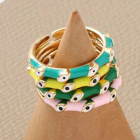 Color Pop Evil Eye Stackable Rings