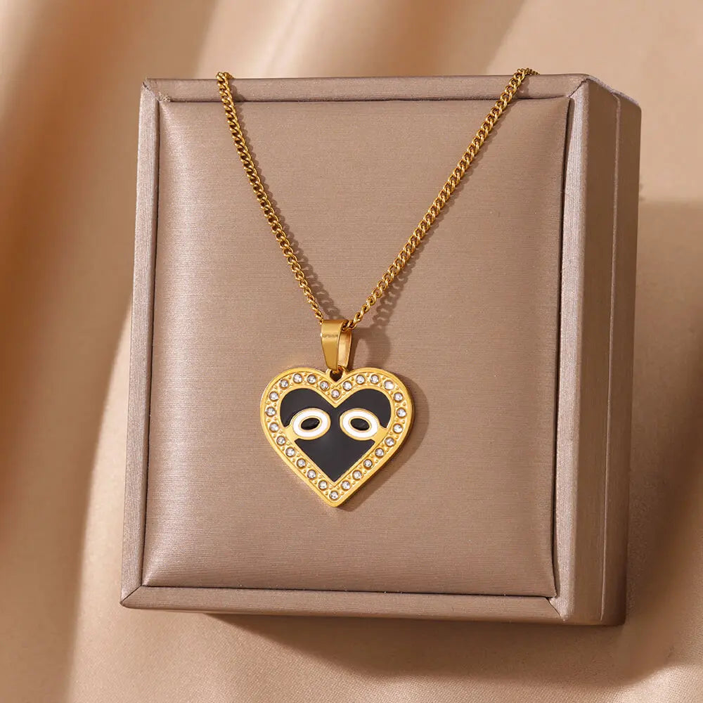 Heart Eyes Pendant Necklace