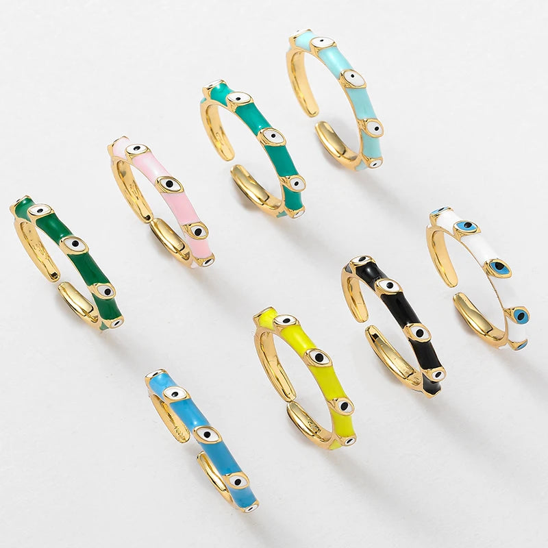 Color Pop Evil Eye Stackable Rings