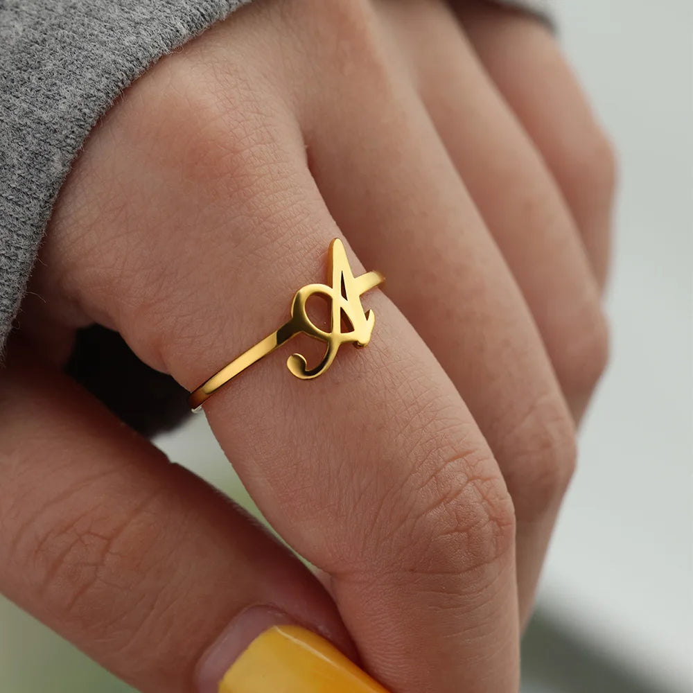 Gold Monogram Ring