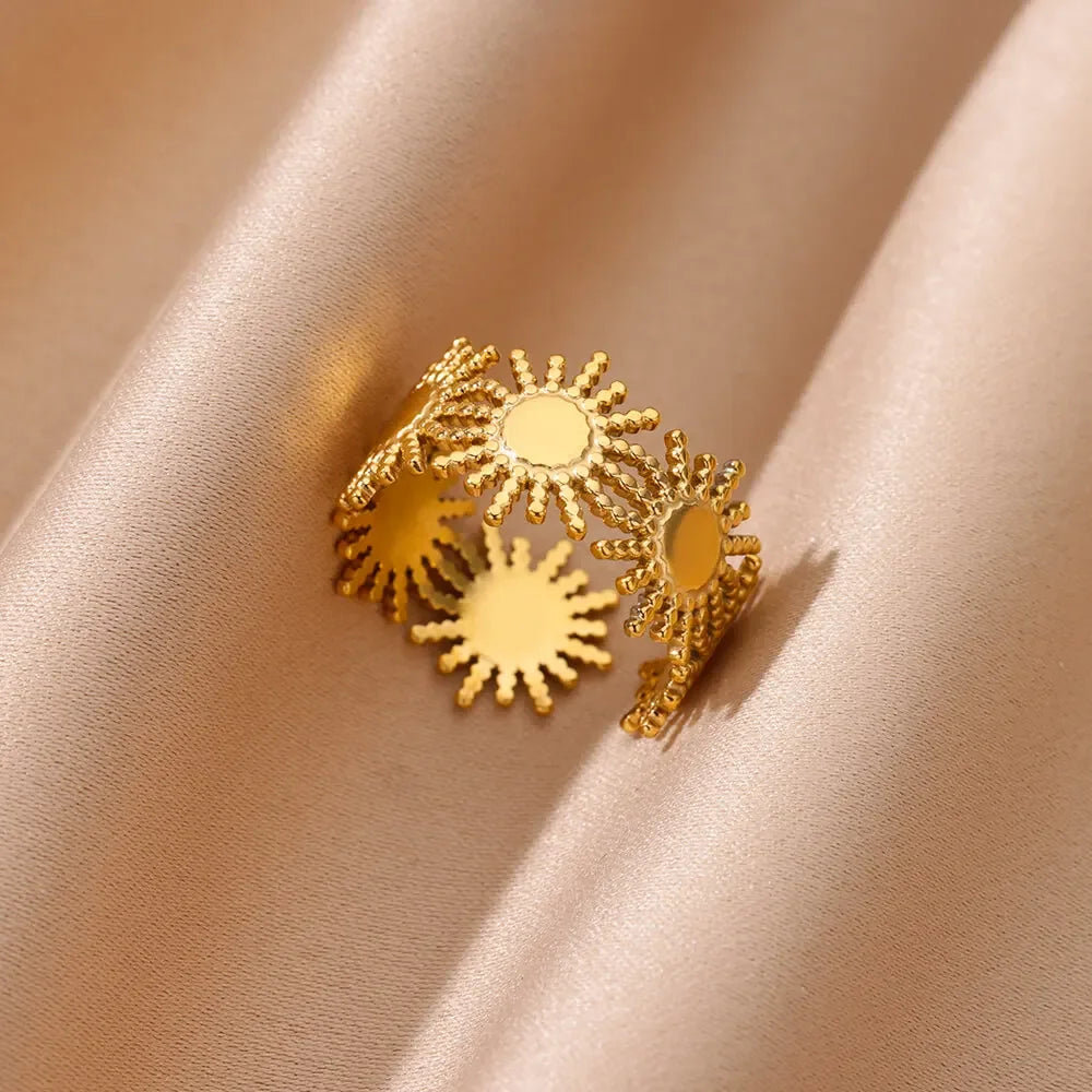 Sunburst Boho-Chic Aura Open Ring